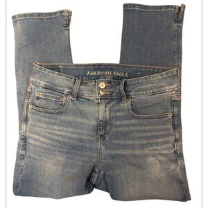 American Eagle Next Level Stretch Artist Crop Denim Jeans Size 8